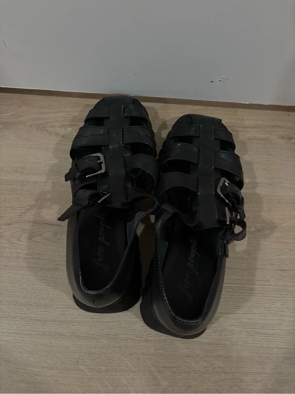 Free People Fisherman Sandals in Black Size 8.5